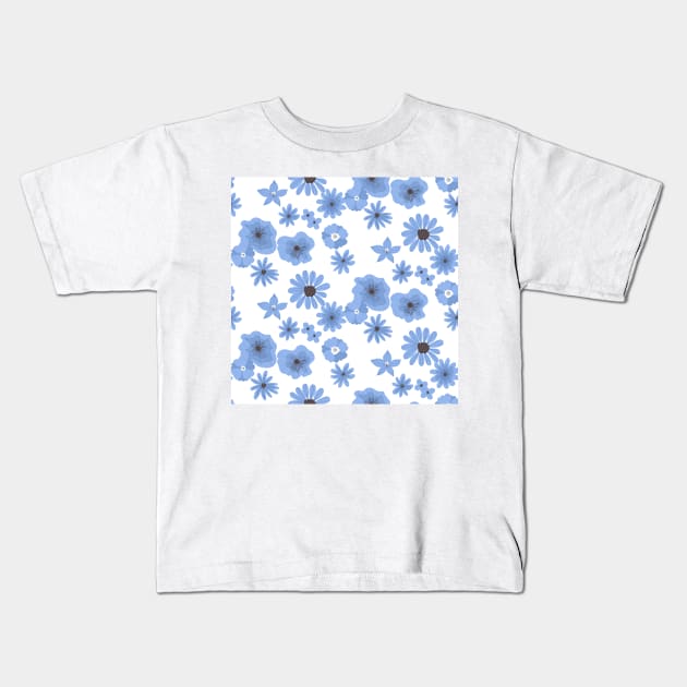 Hand drawn floral pattern Kids T-Shirt by katerinamk